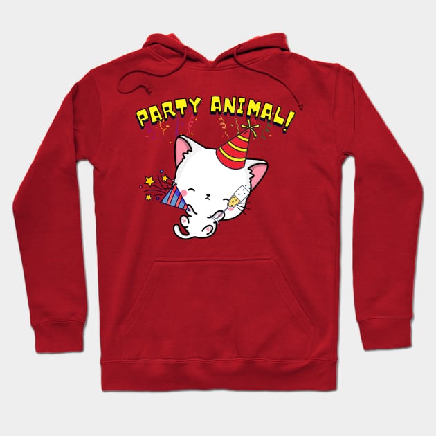 Party Animal White Cat Hoodie by Pet Station